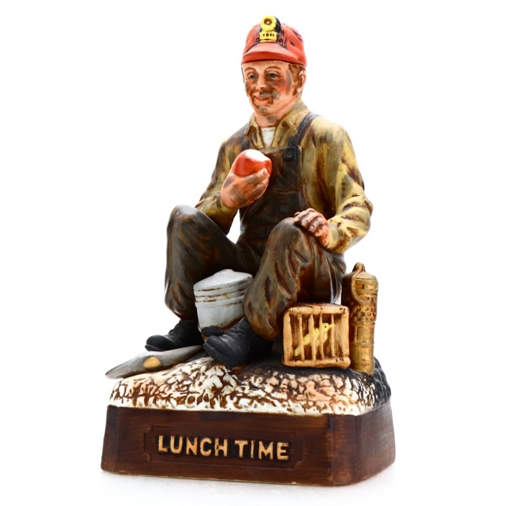 RARE-1980 "Lunch Time" Miner Old Commonwealth Whiskey Decanter